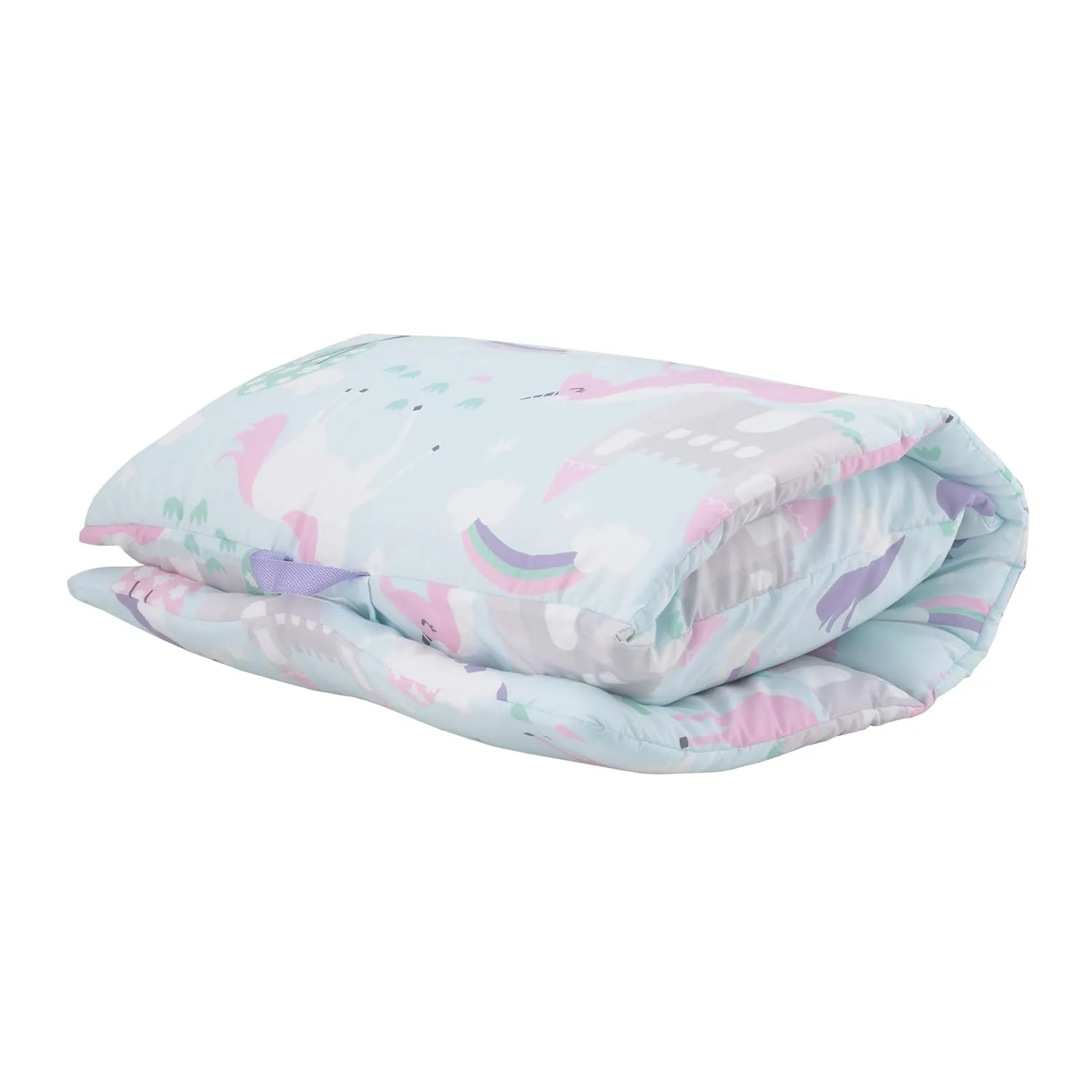 Pink, Light Blue and Lavender Unicorn Deluxe Easy Fold Nap Mat