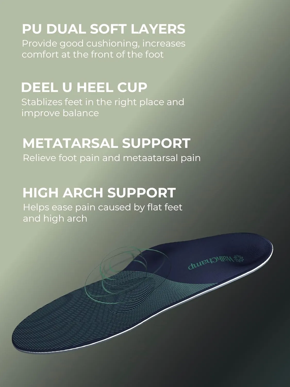 Plantar Fasciitis Insoles with High Arch Support- Heavy Duty Orthotic Inserts for Women for Pain Relief Absorb Shock- Workboot Insoles Men for Flat Feet,Heel & Foot Pain XL - Men 13/Women 14