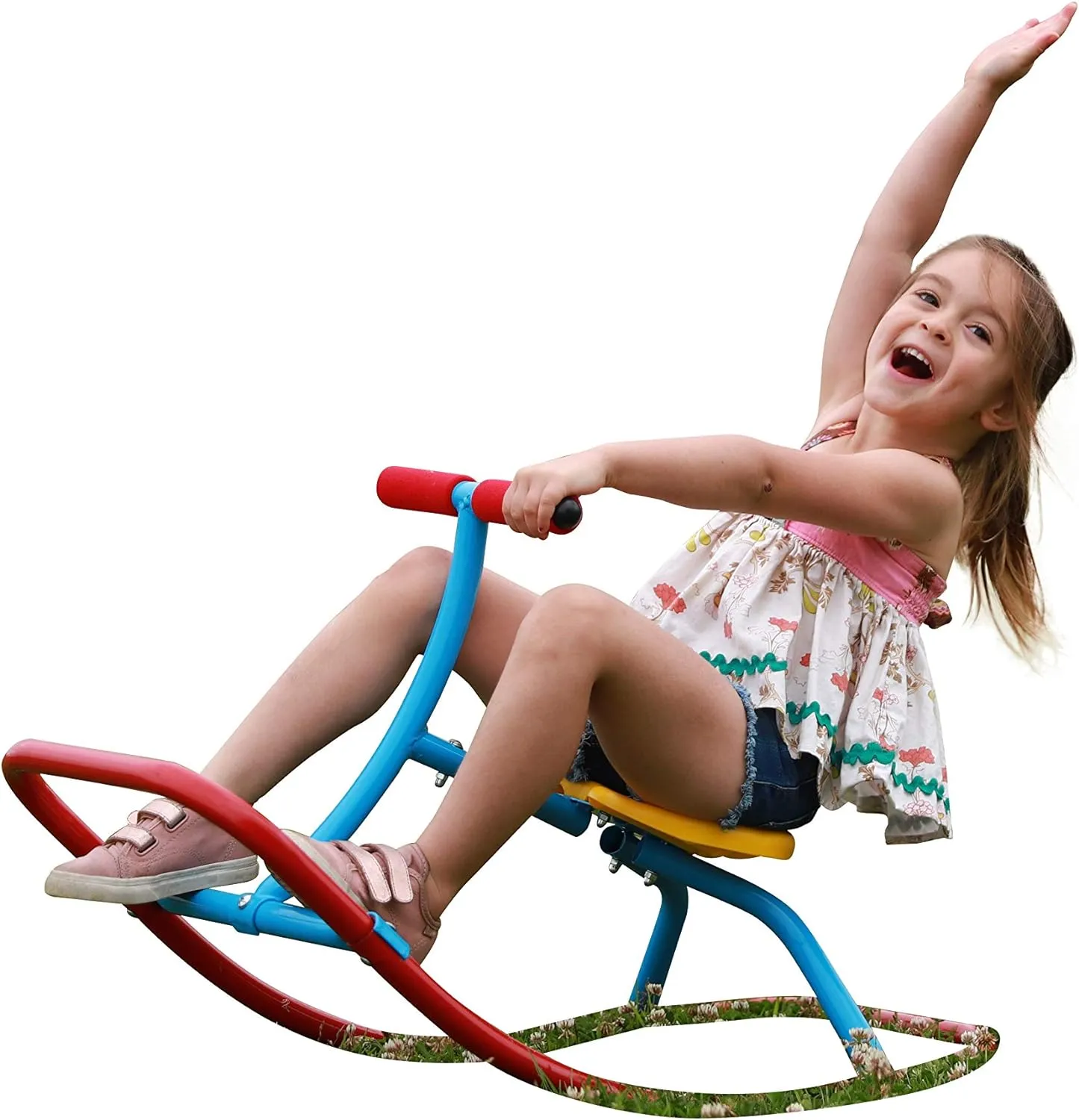 PLATPORTS Kids Rocking Horse Rocking Chair Seesaw: Safe Home Playground Backyard Equipment, Rocker Single Teeter Totter for Youth Junior Kids
