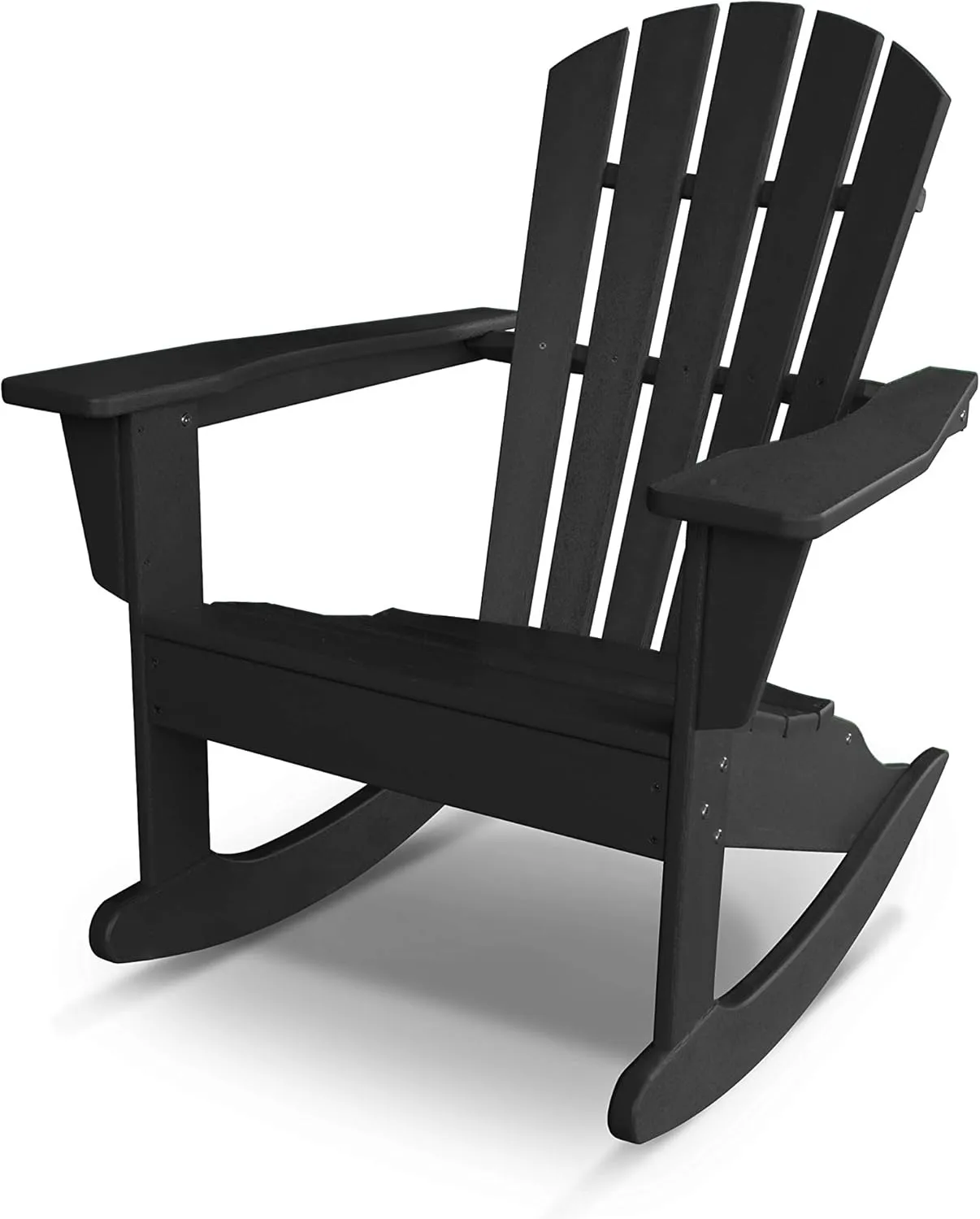 POLYWOOD® Palm Coast Adirondack Rocking Chair, Black