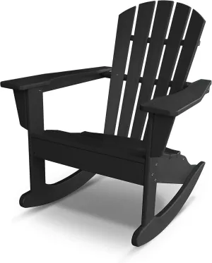 POLYWOOD® Palm Coast Adirondack Rocking Chair, Black