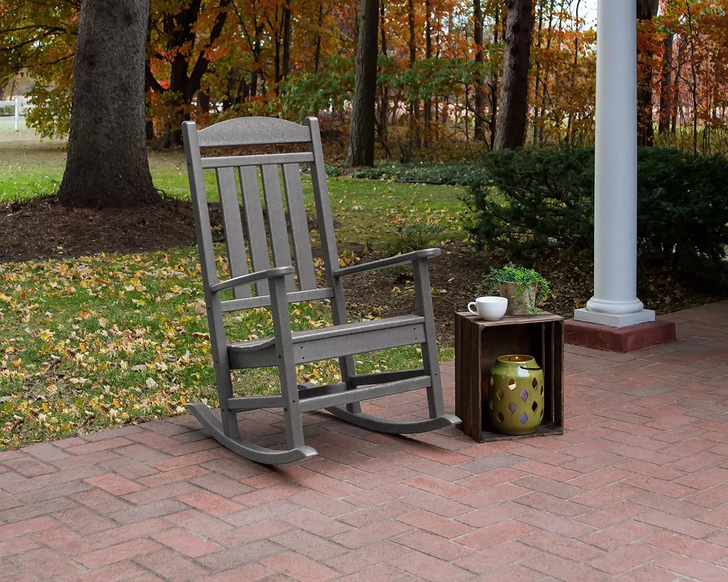 POLYWOOD R100GY Presidential Outdoor Rocking Chair, Slate Grey