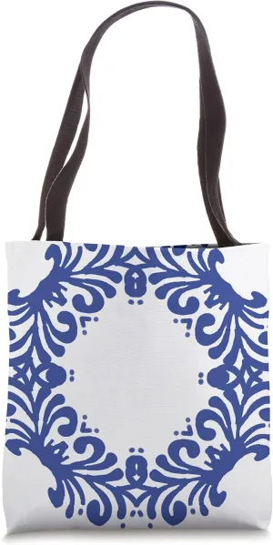 porcelain inspired motif - blue white abstract art Tote Bag