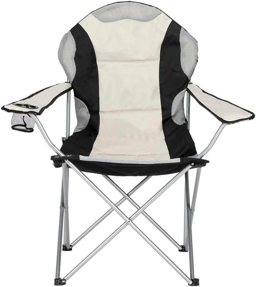 Portable Camping Chair and Fishing Chair, Folding Outdoor Chair with Cup Holder Storage,Iron Frame, 600D Fabric, Medium