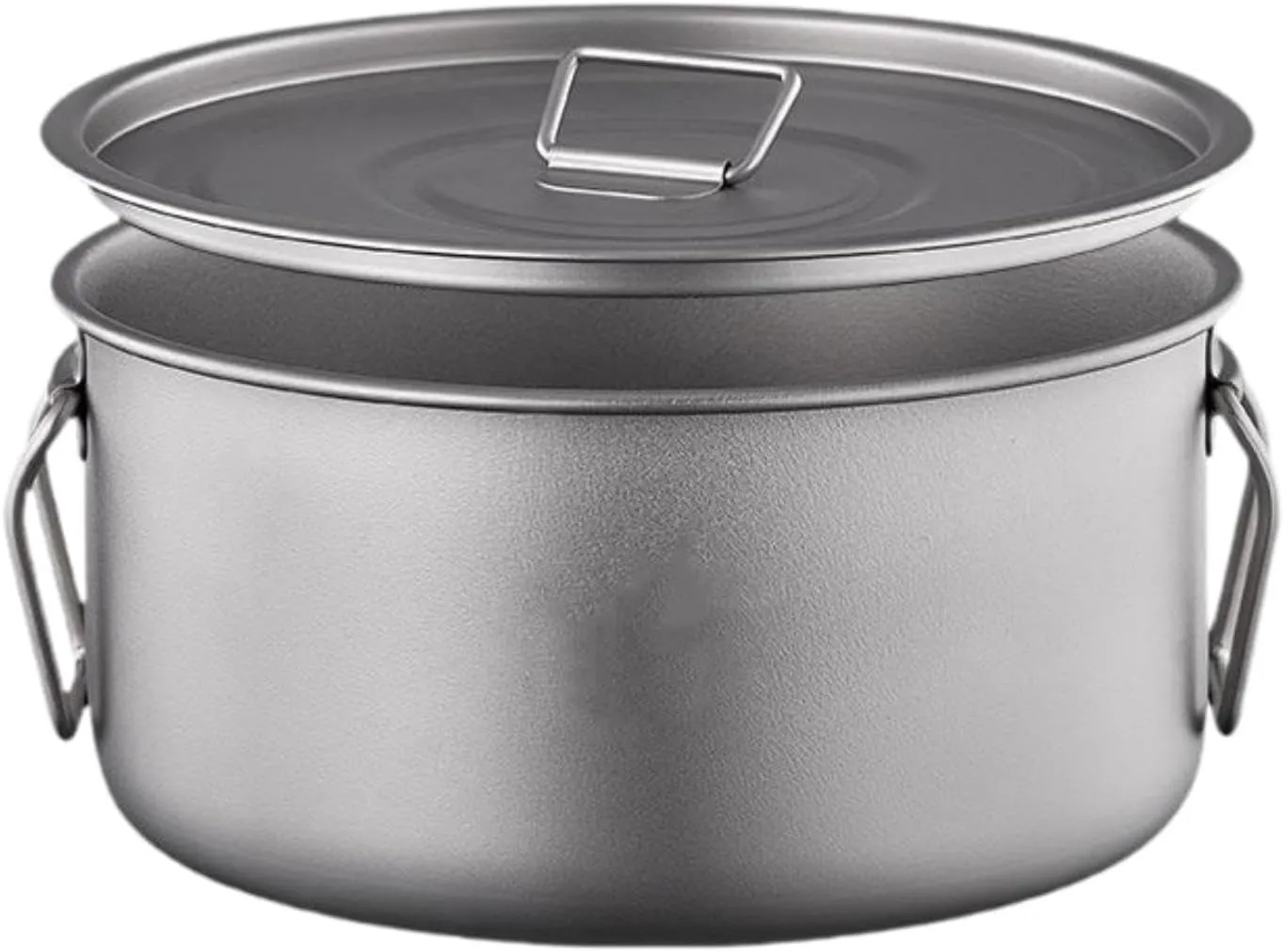 Portable Cooking Equipment Camping Pot with Lid 2200ml Camping Cookware Bowl with Lid Titanium Camping Mug for Picnic Cooking