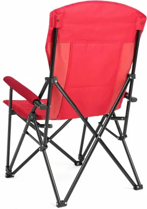 Portable Folding Camping Chair, High Back Design, 250 lbs Capacity, Cup Holder, Red (red)
