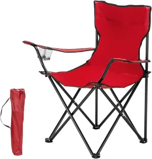 Portable Folding Camping Outdoor Beach Camp Chair, Sports Chair, Outdoor Chair & Lawn Chair (Style 1-Red)