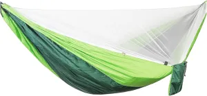 Portable Hammock Automatic Quick-Opening Mosquito Net Hammock Nylon Parachute Cloth Camping Single Double Outdoor Hammock Outdoor Hammock (Color : Green, Size : 290 * 140cm)