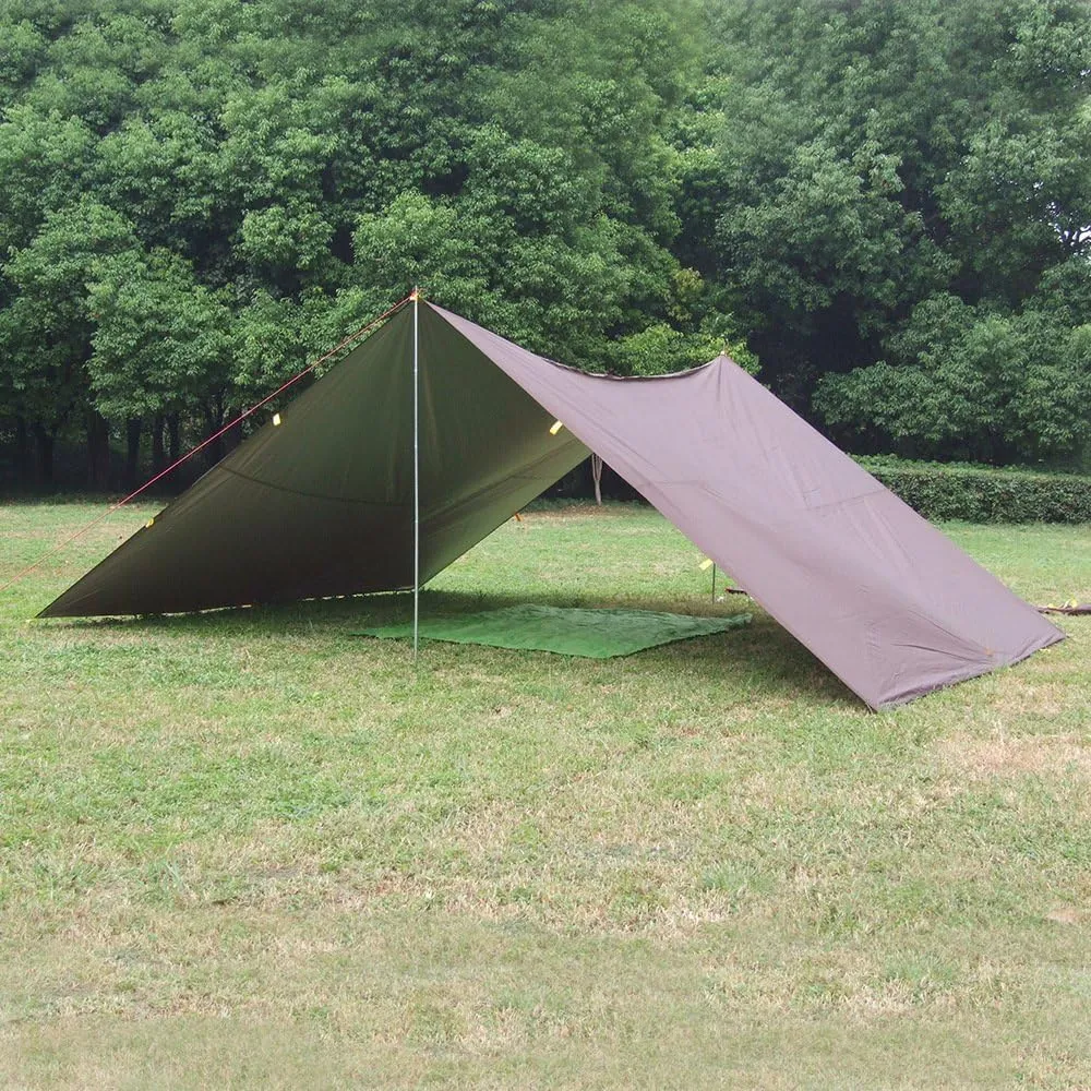 Portable Tarp for Hammock Tent Shelter Backpacking Camping Outdoor Picnic Hiking Travel (Coffee, 3 x 5 M, for 6-7 People)