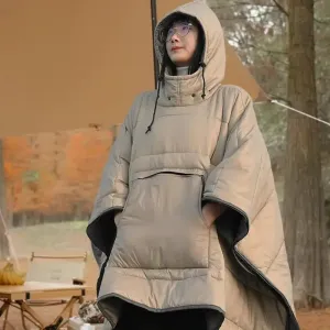 Portable Water-resistant Cloak Style Sleeping Bag - Winter Thickened and Wearable