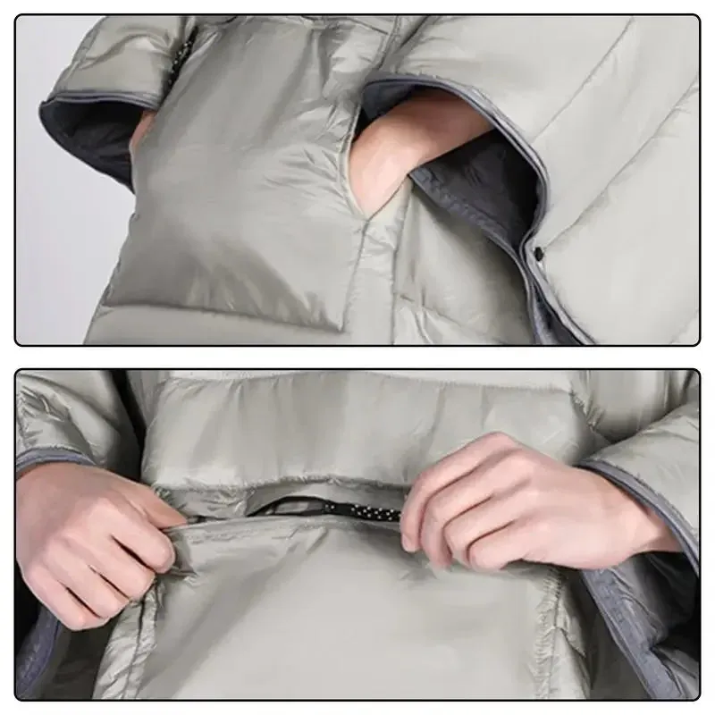 Portable Water-resistant Cloak Style Sleeping Bag - Winter Thickened and Wearable