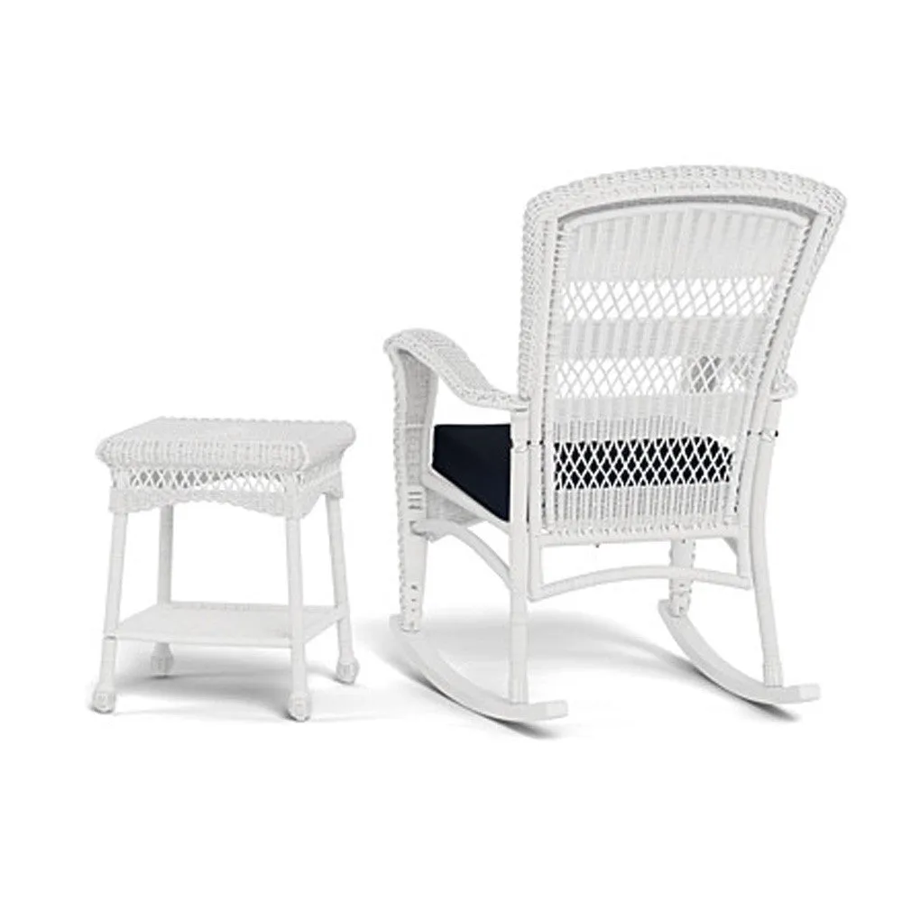Portside Plantation Wicker Rocking Chair and Side Table