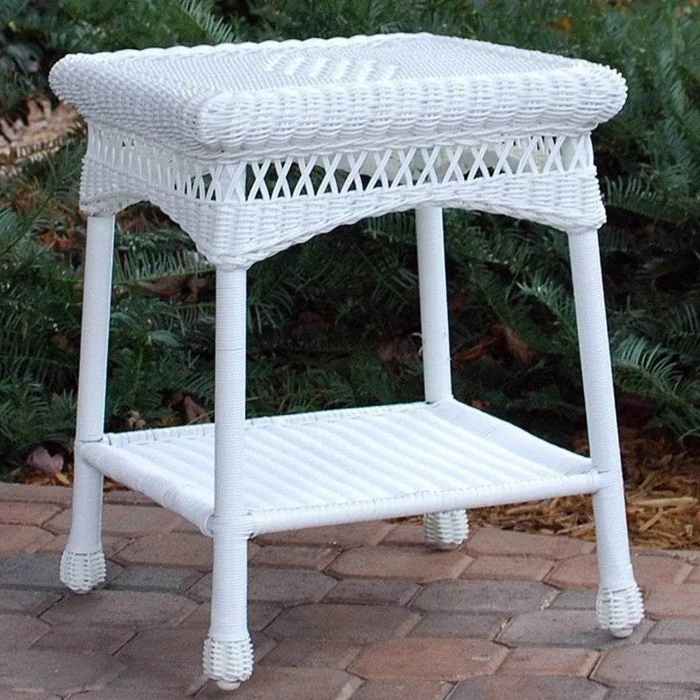 Portside Plantation Wicker Rocking Chair and Side Table