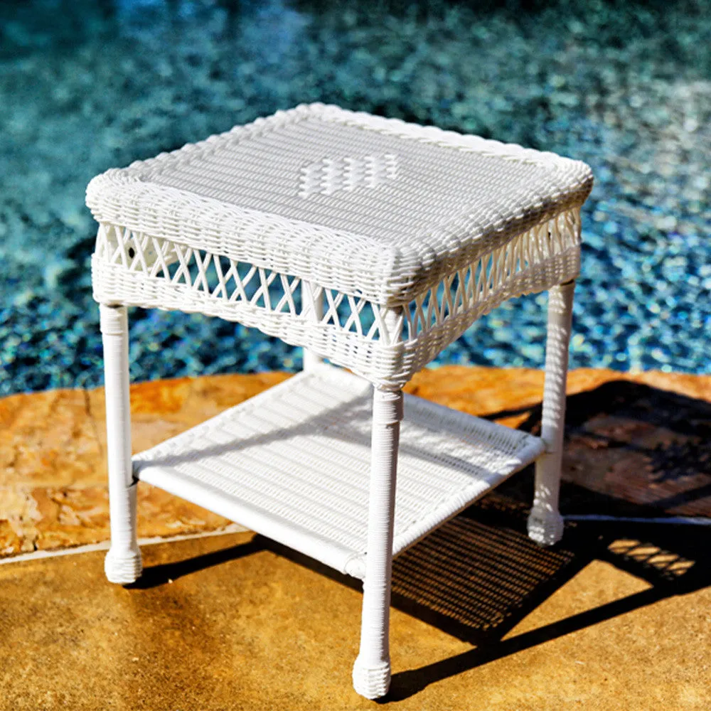 Portside Plantation Wicker Rocking Chair and Side Table