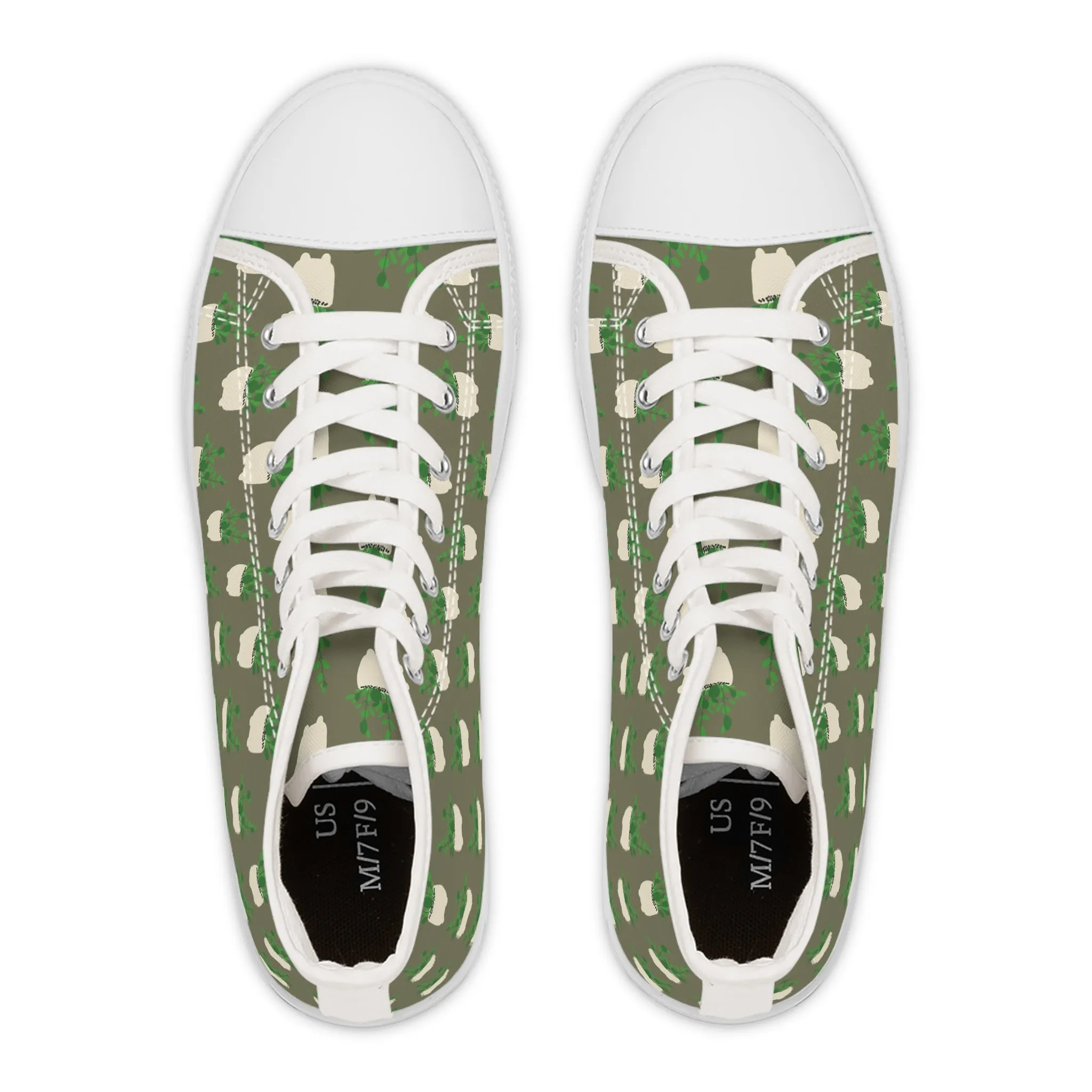 Potted Chinese Money Plant Women's High Top Sneakers