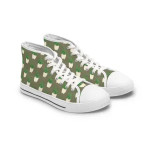 Potted Chinese Money Plant Women's High Top Sneakers