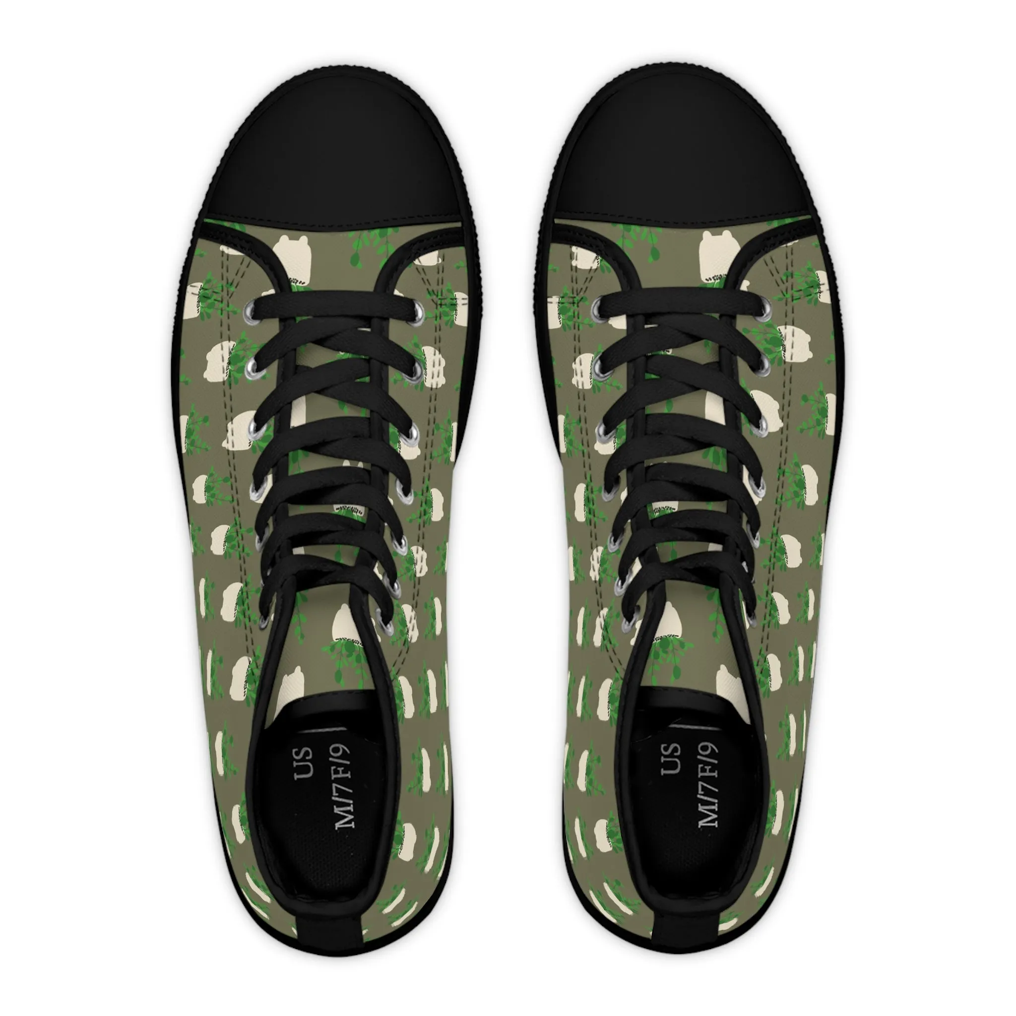 Potted Chinese Money Plant Women's High Top Sneakers