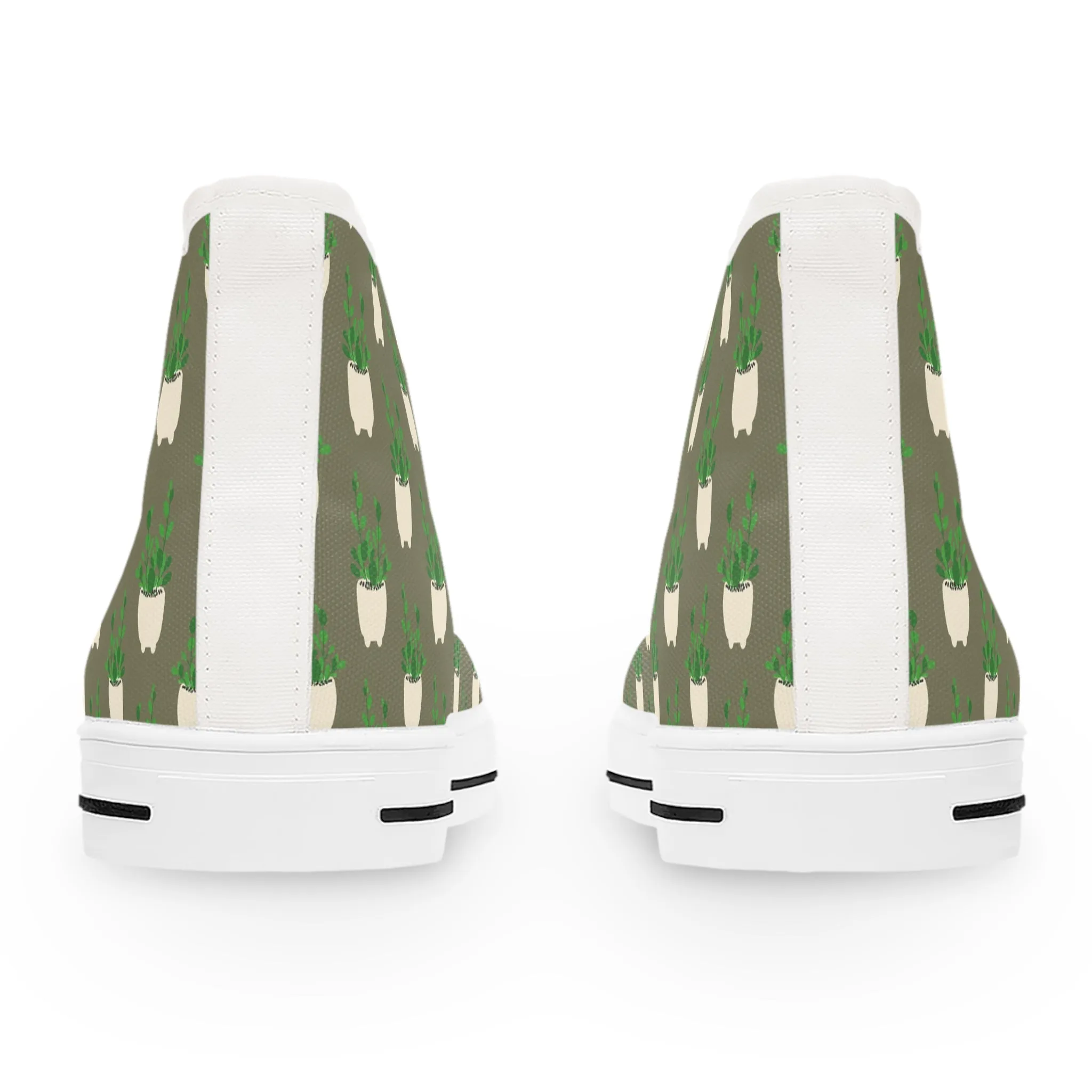 Potted Chinese Money Plant Women's High Top Sneakers