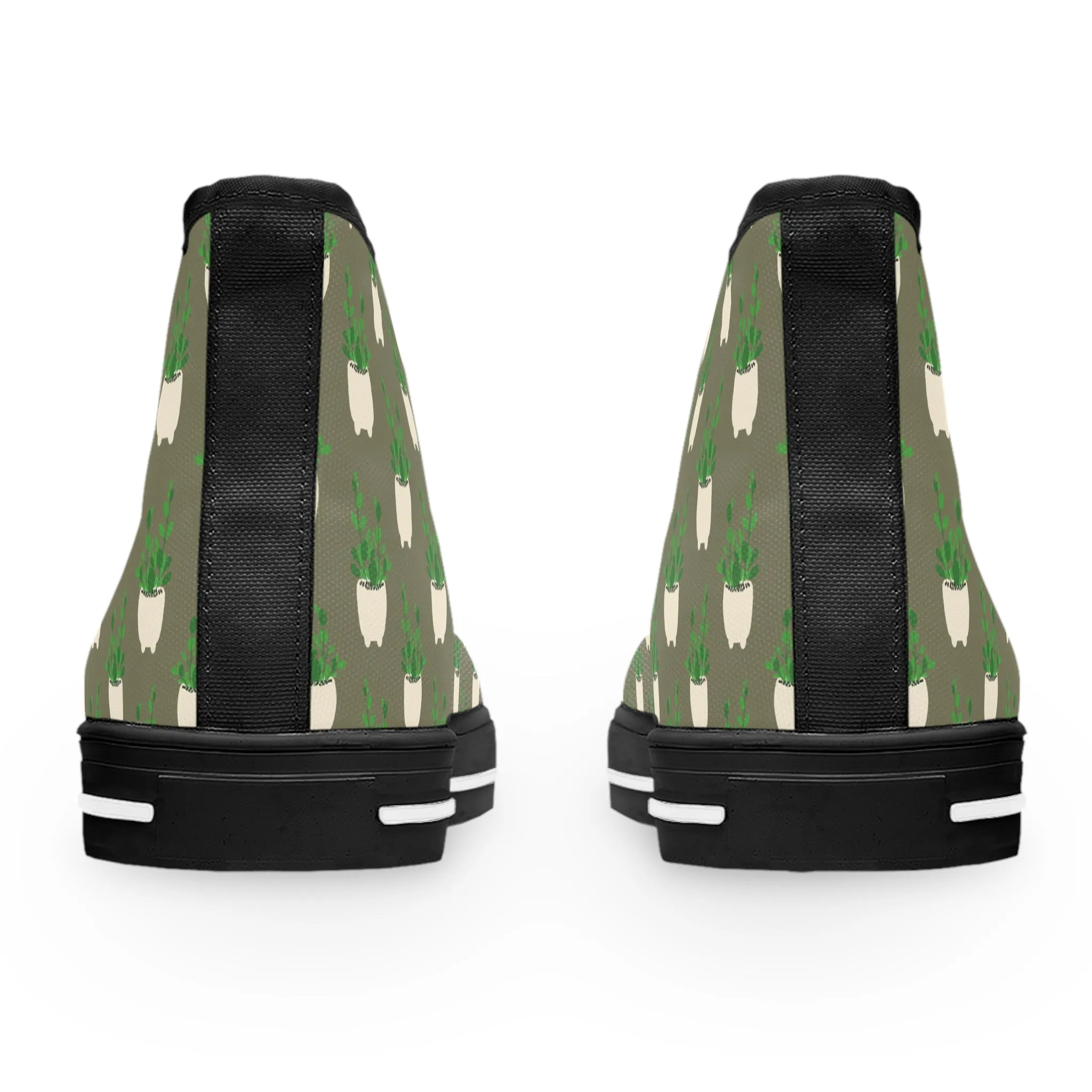 Potted Chinese Money Plant Women's High Top Sneakers