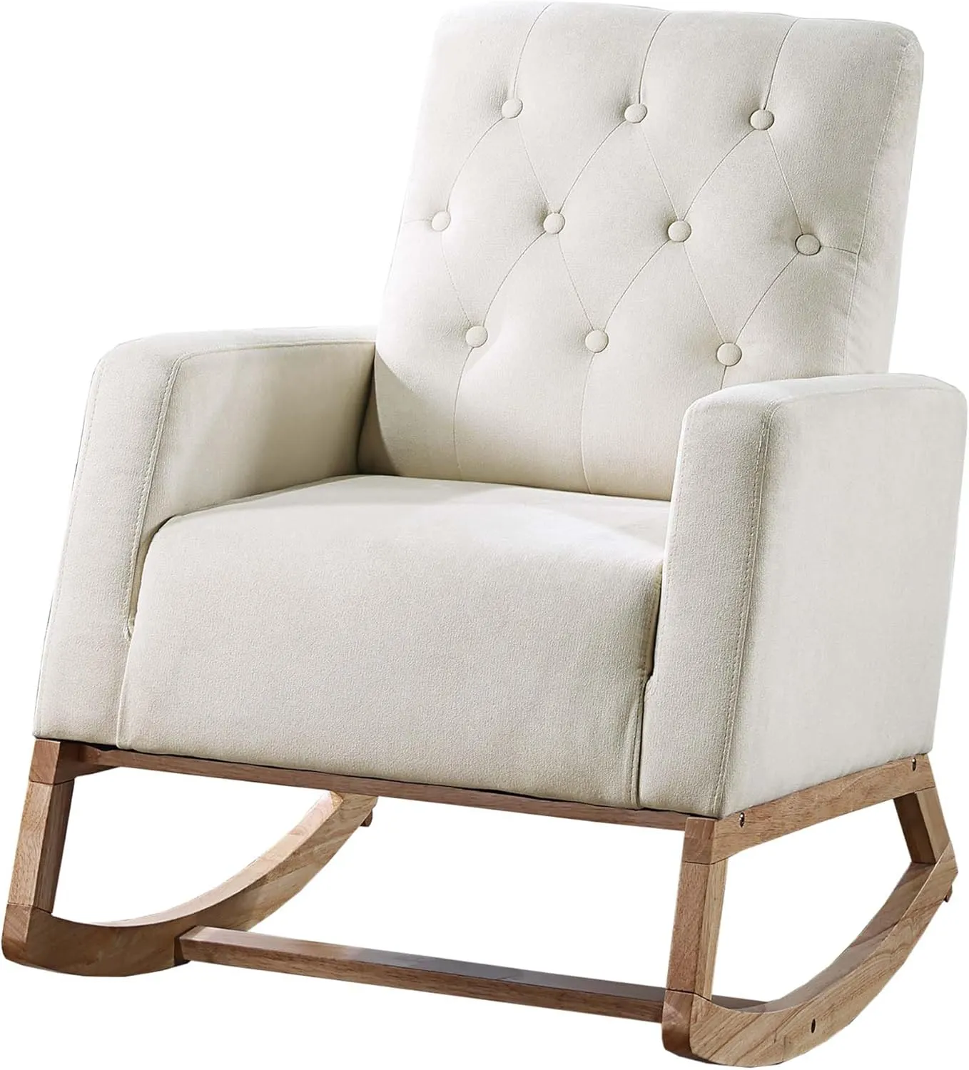 Poundex Upholstered Button Tufted Rocker Chair