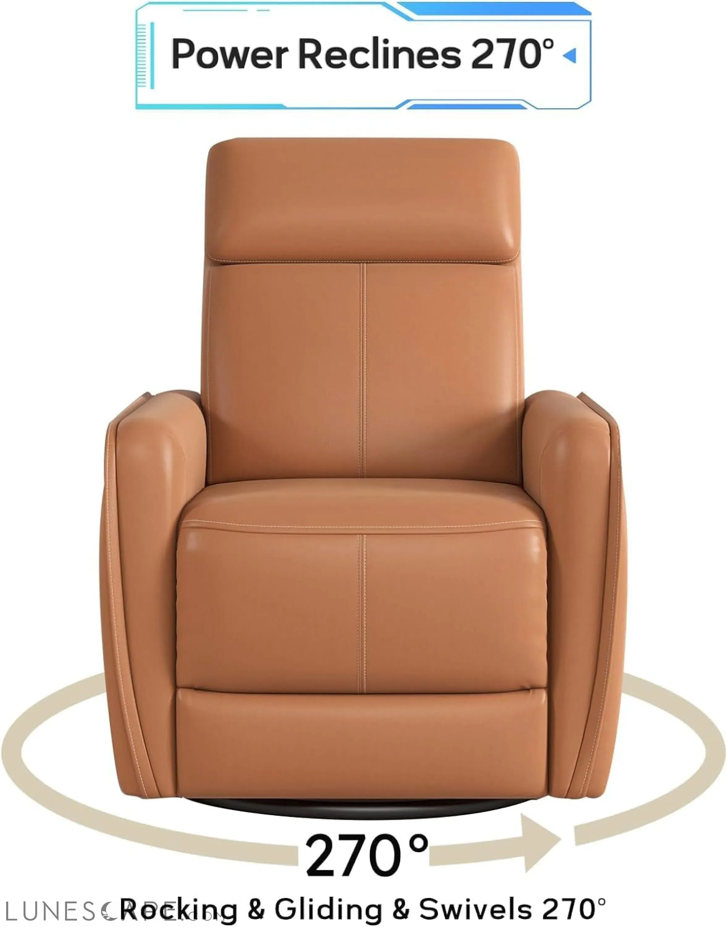 Power Rocker Recliner Chair with USB Port, Electric 270° Swivel Glider