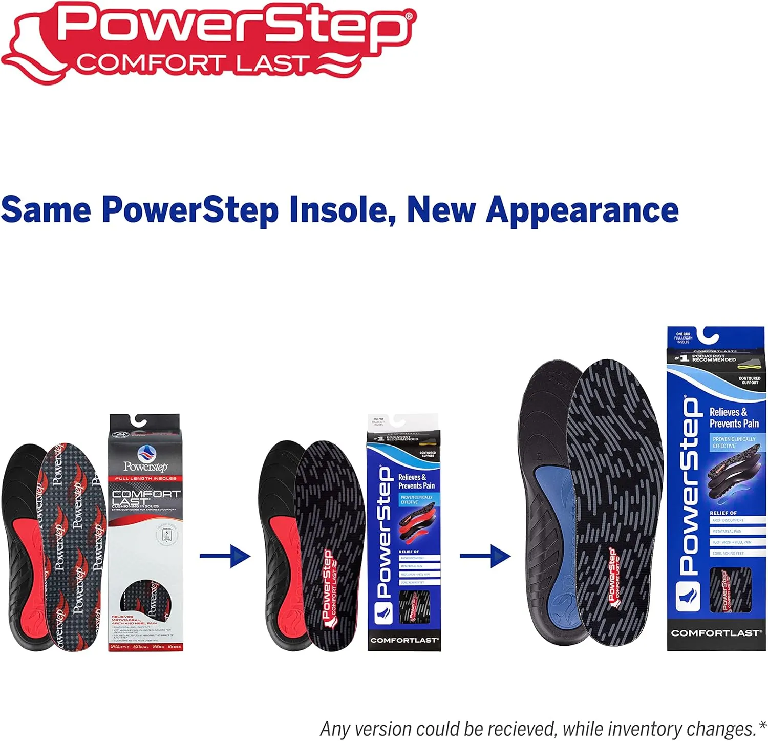 Powerstep Unisex Adult Comfortlast Insole, Black/Red, Men S 5-6.5 / Women S 7-8.5 US