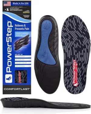 Powerstep Unisex Adult Comfortlast Insole, Black/Red, Men S 5-6.5 / Women S 7-8.5 US