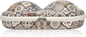 Premium Bra Case Lingerie Travel Bag Zip Underwear Organizer Bag for A-DD Cup (Brown Plaid)