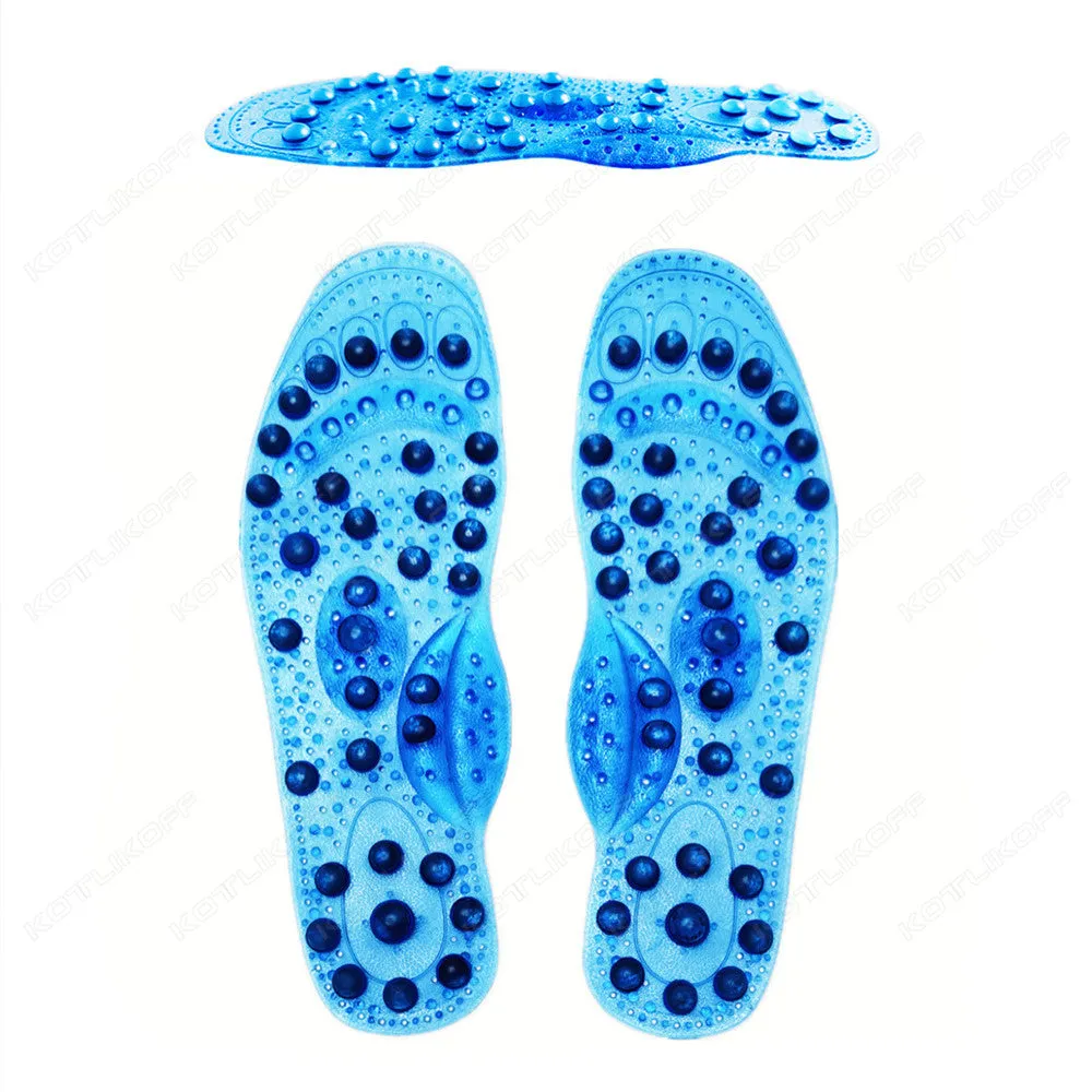 Premium Foot Acupressure Insoles with 68 Magnet Therapy – Breathable Sports Cushion Inserts for Body Detox, Pain Relief, and Improved Circulation – Available in Transparent, Blue, Black Sizes S/L