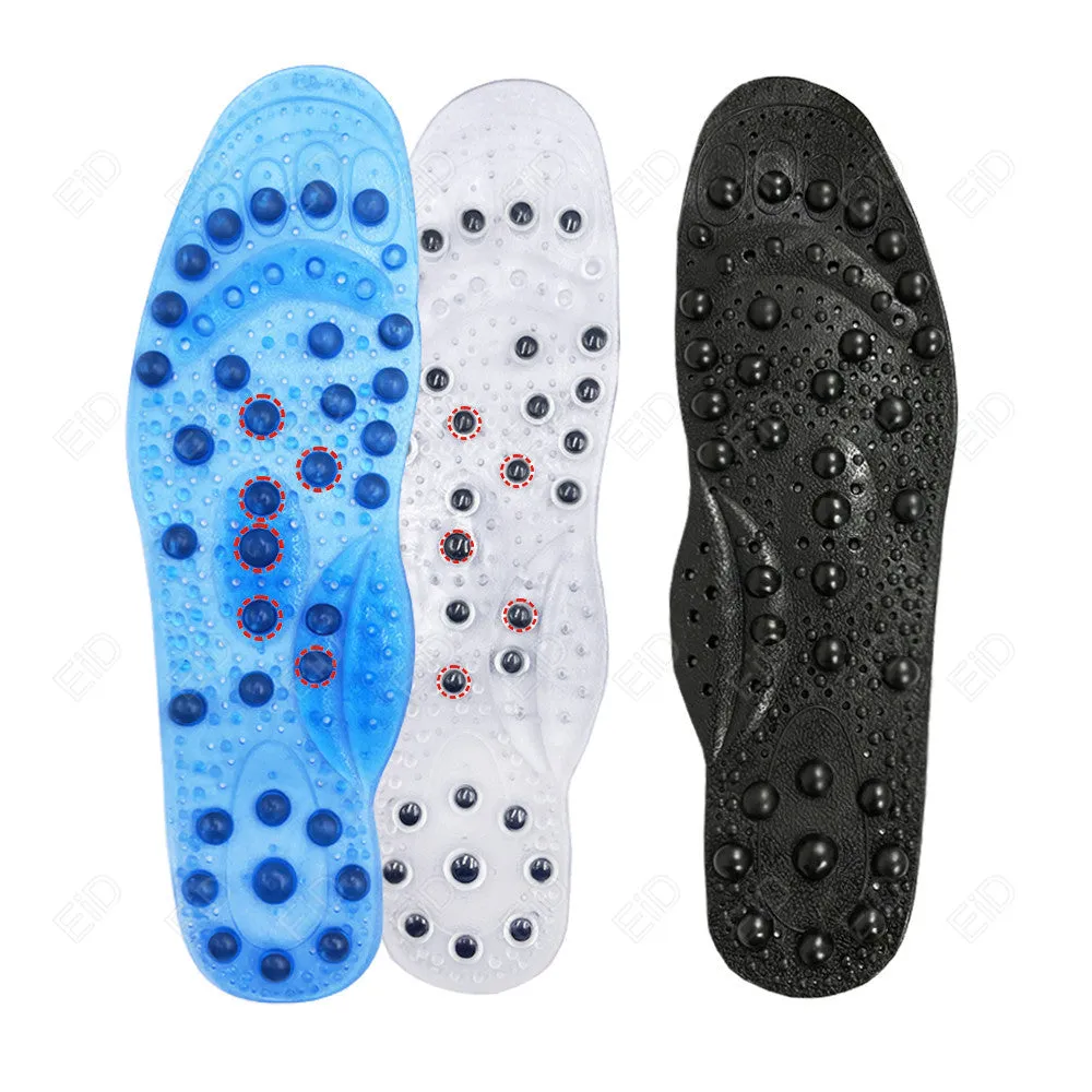 Premium Foot Acupressure Insoles with 68 Magnet Therapy – Breathable Sports Cushion Inserts for Body Detox, Pain Relief, and Improved Circulation – Available in Transparent, Blue, Black Sizes S/L