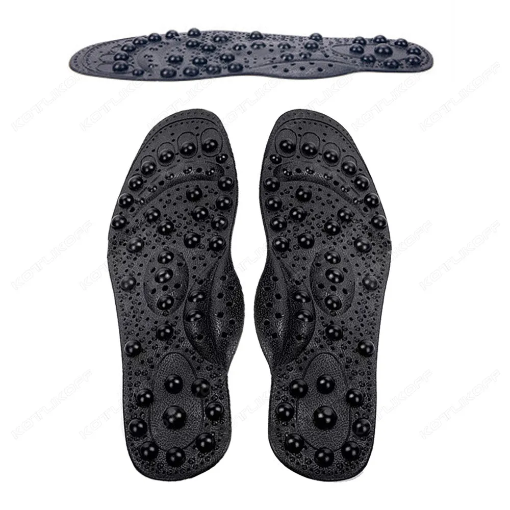 Premium Foot Acupressure Insoles with 68 Magnet Therapy – Breathable Sports Cushion Inserts for Body Detox, Pain Relief, and Improved Circulation – Available in Transparent, Blue, Black Sizes S/L