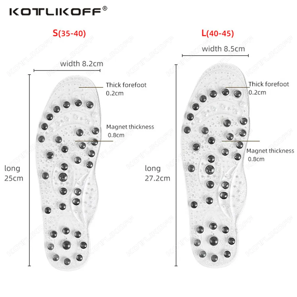 Premium Foot Acupressure Insoles with 68 Magnet Therapy – Breathable Sports Cushion Inserts for Body Detox, Pain Relief, and Improved Circulation – Available in Transparent, Blue, Black Sizes S/L