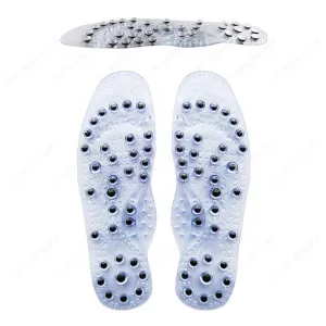 Premium Foot Acupressure Insoles with 68 Magnet Therapy – Breathable Sports Cushion Inserts for Body Detox, Pain Relief, and Improved Circulation – Available in Transparent, Blue, Black Sizes S/L
