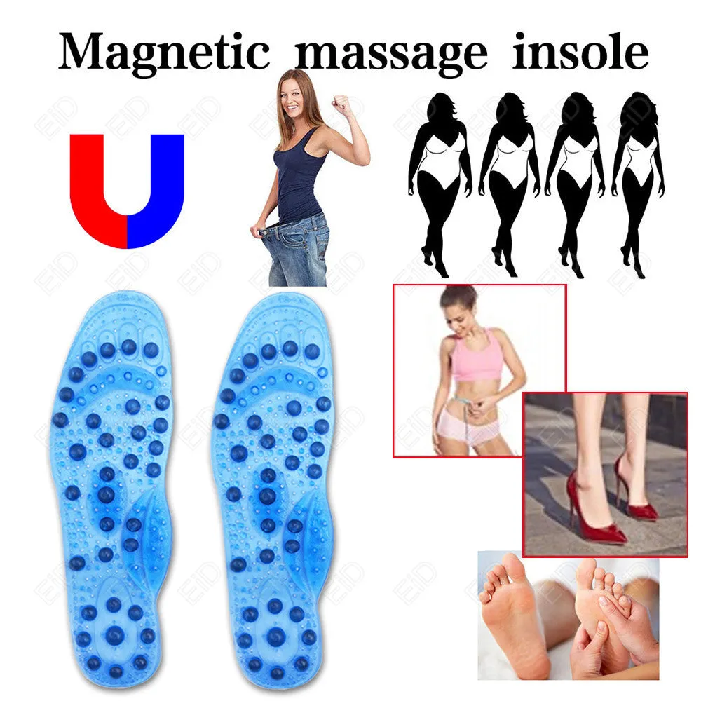 Premium Foot Acupressure Insoles with 68 Magnet Therapy – Breathable Sports Cushion Inserts for Body Detox, Pain Relief, and Improved Circulation – Available in Transparent, Blue, Black Sizes S/L