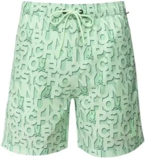 Psycho Bunny Men's Damon All Over Print Swim Trunks Patina Green B6W911Y1PO-PTG