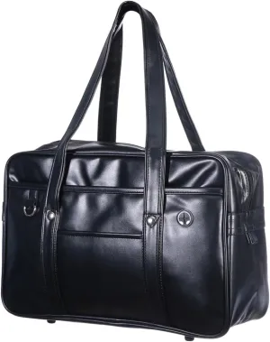 Pu Handbag for Japanese Uniform Shoulder Bag Large Capacity Waterproof Commuter Bag for Women Men