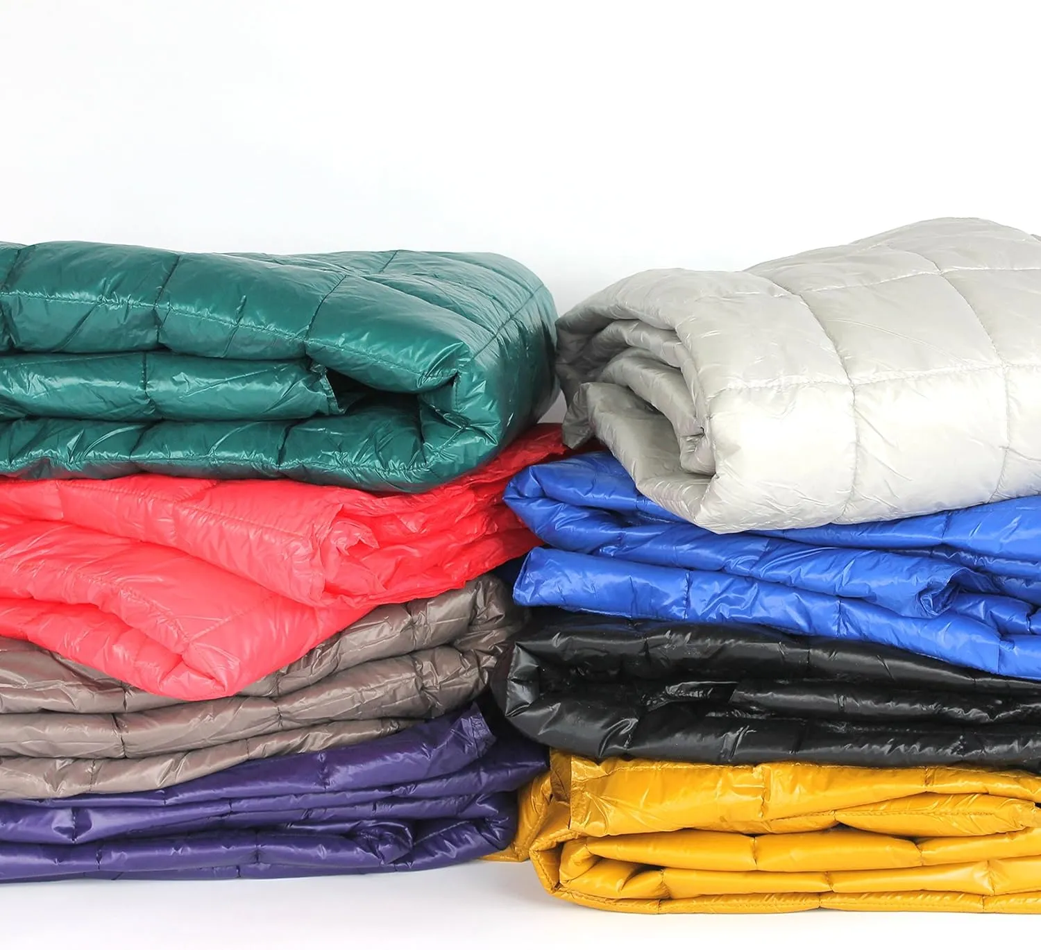 PUFF 50" x 70" High Loft Down Indoor/Outdoor Water Resistant Throw with Extra Strong Nylon Cover, Peacock