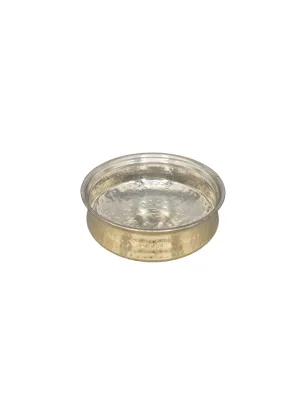 Pure Brass Hammered Hyderabadi Handi Lagan for Cooking, 10", 2 Liter's, Kalai Coating