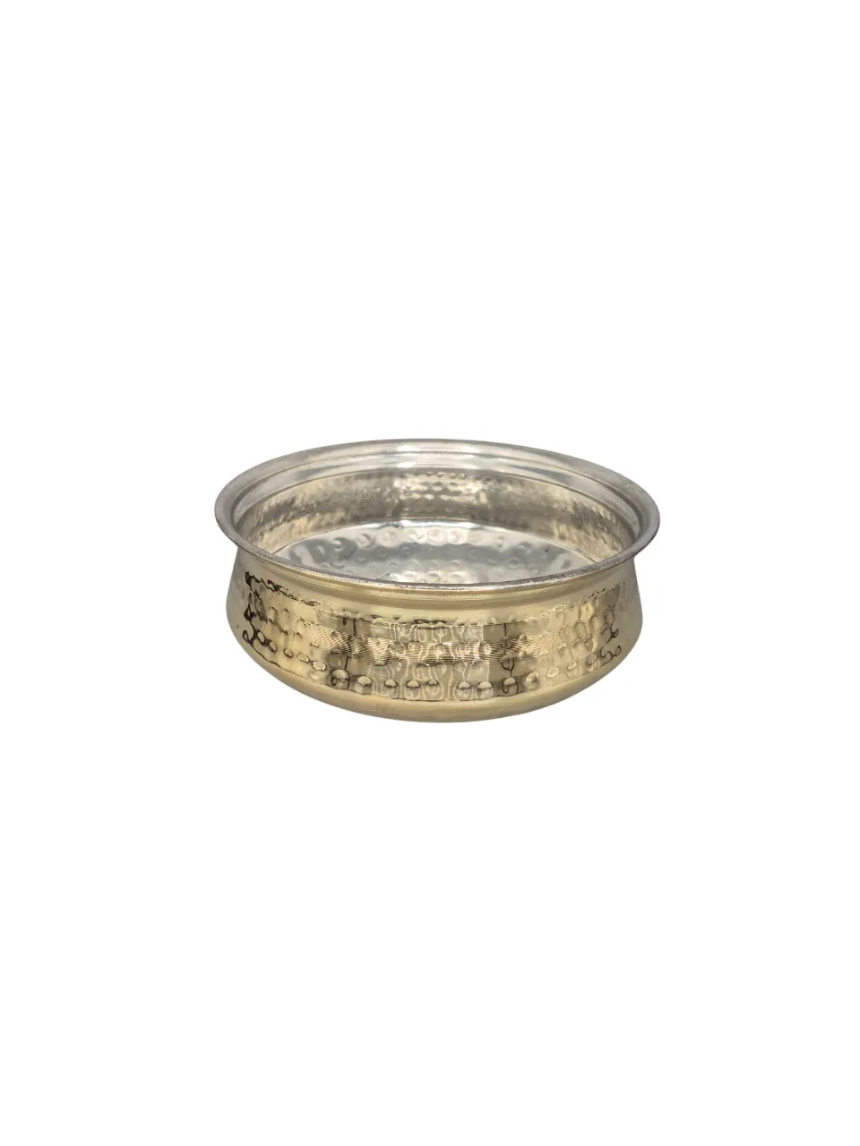 Pure Brass Hammered Hyderabadi Handi Lagan for Cooking, 10", 2 Liter's, Kalai Coating