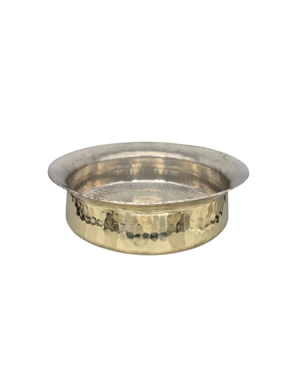 Pure Brass Hammered Lagan or Handi for Cooking, Comes with Kalai / Tin Coating, 12" Round, 4 Liters