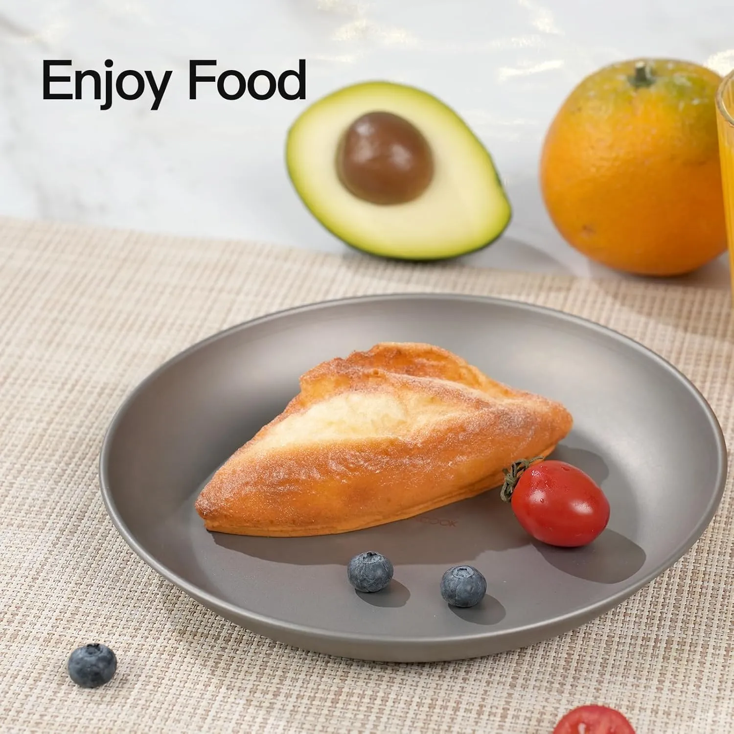 Pure Titanium Camping Plate, 8.66 Inch Ultralight Durable Dish Plate Cookware, Outdoor Large Titanium Backpacking plate for Camping Hiking Kitchen (22 cm)