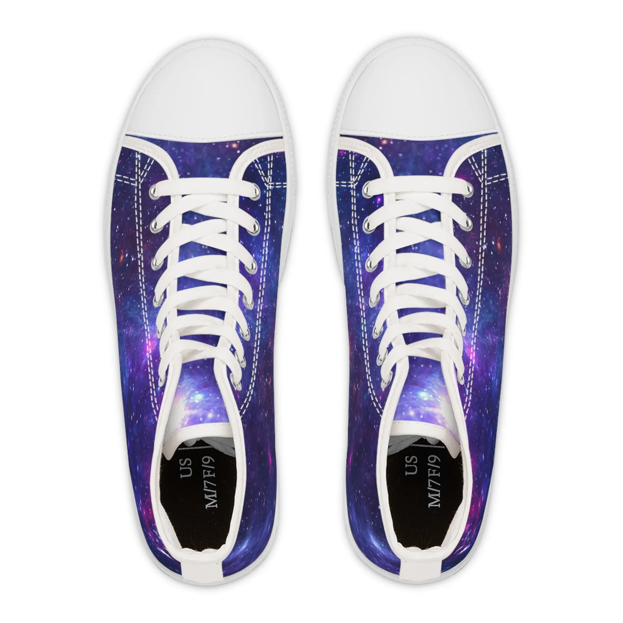 Purple Beyond the Stars Outer Space Out of this World Women's High Top Sneakers