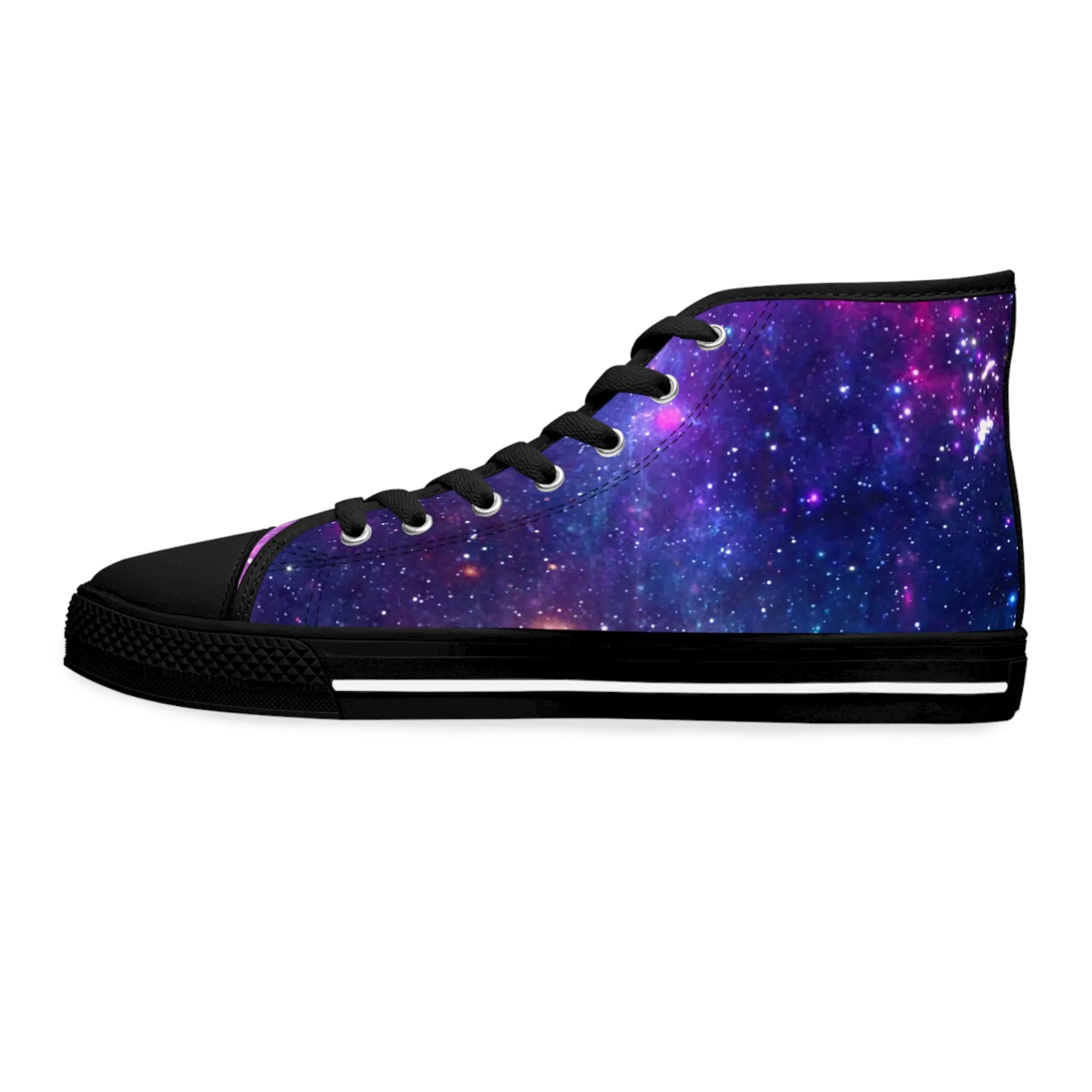 Purple Beyond the Stars Outer Space Out of this World Women's High Top Sneakers