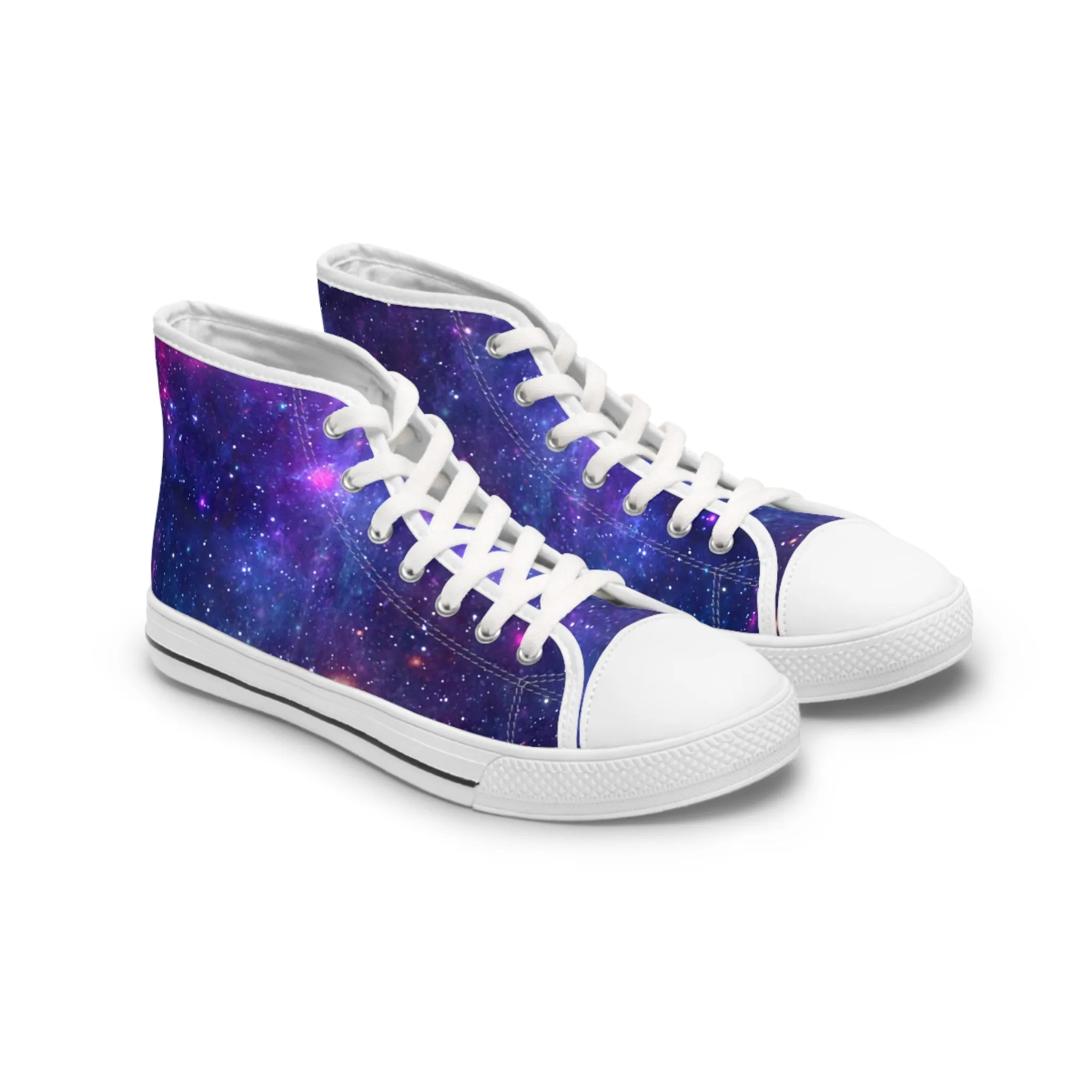 Purple Beyond the Stars Outer Space Out of this World Women's High Top Sneakers
