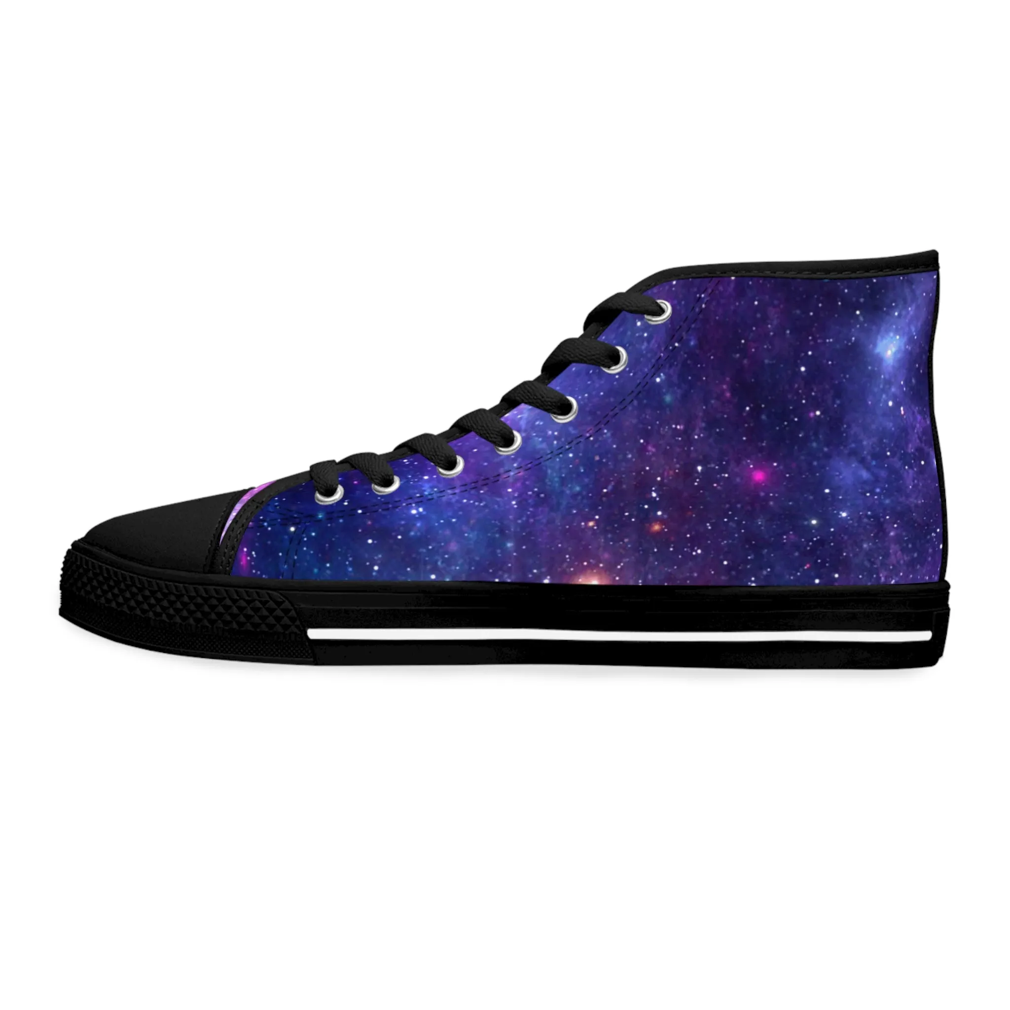 Purple Beyond the Stars Outer Space Out of this World Women's High Top Sneakers