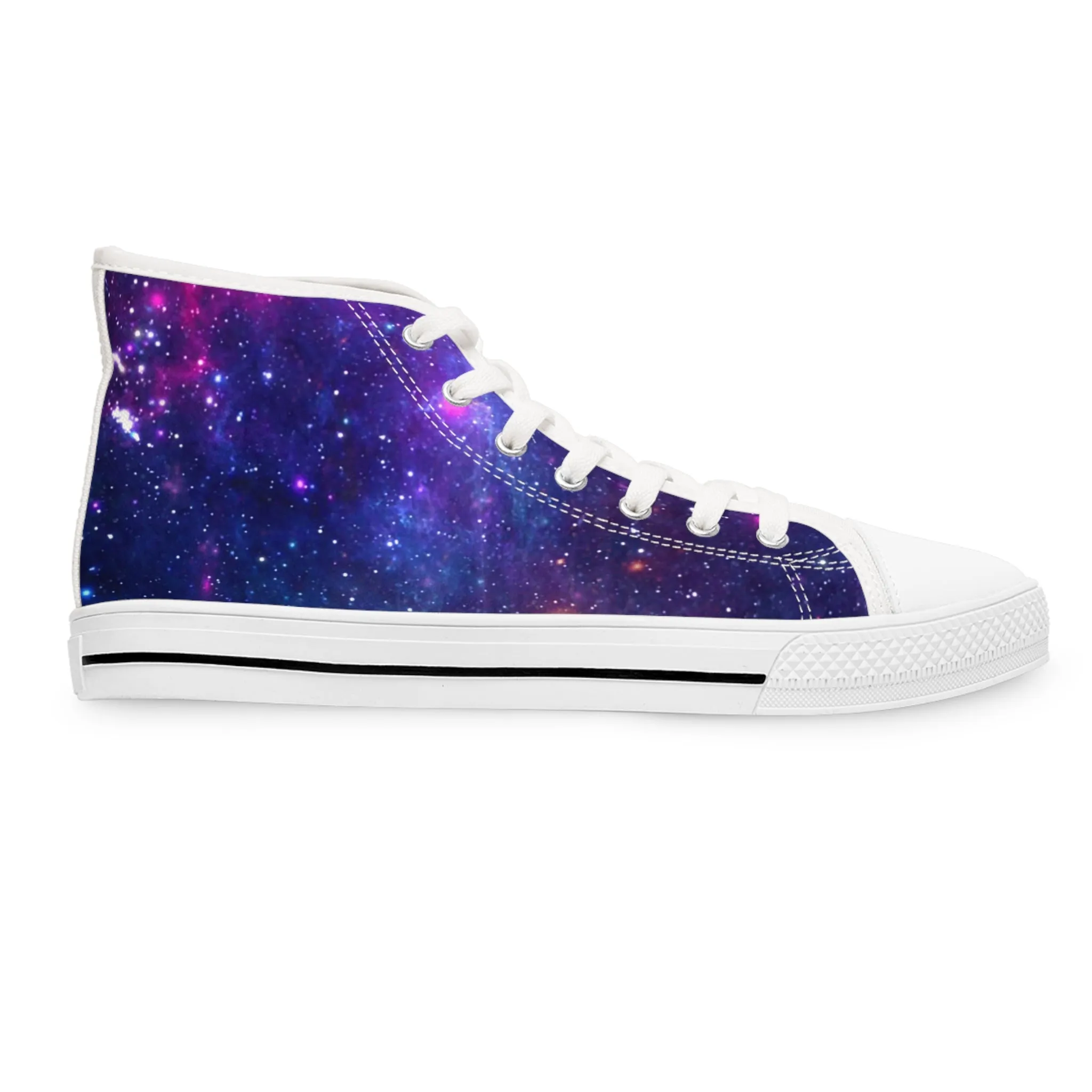 Purple Beyond the Stars Outer Space Out of this World Women's High Top Sneakers