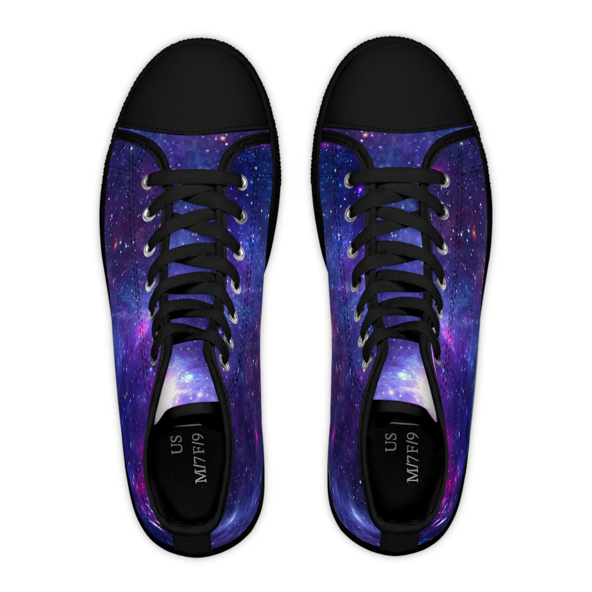 Purple Beyond the Stars Outer Space Out of this World Women's High Top Sneakers