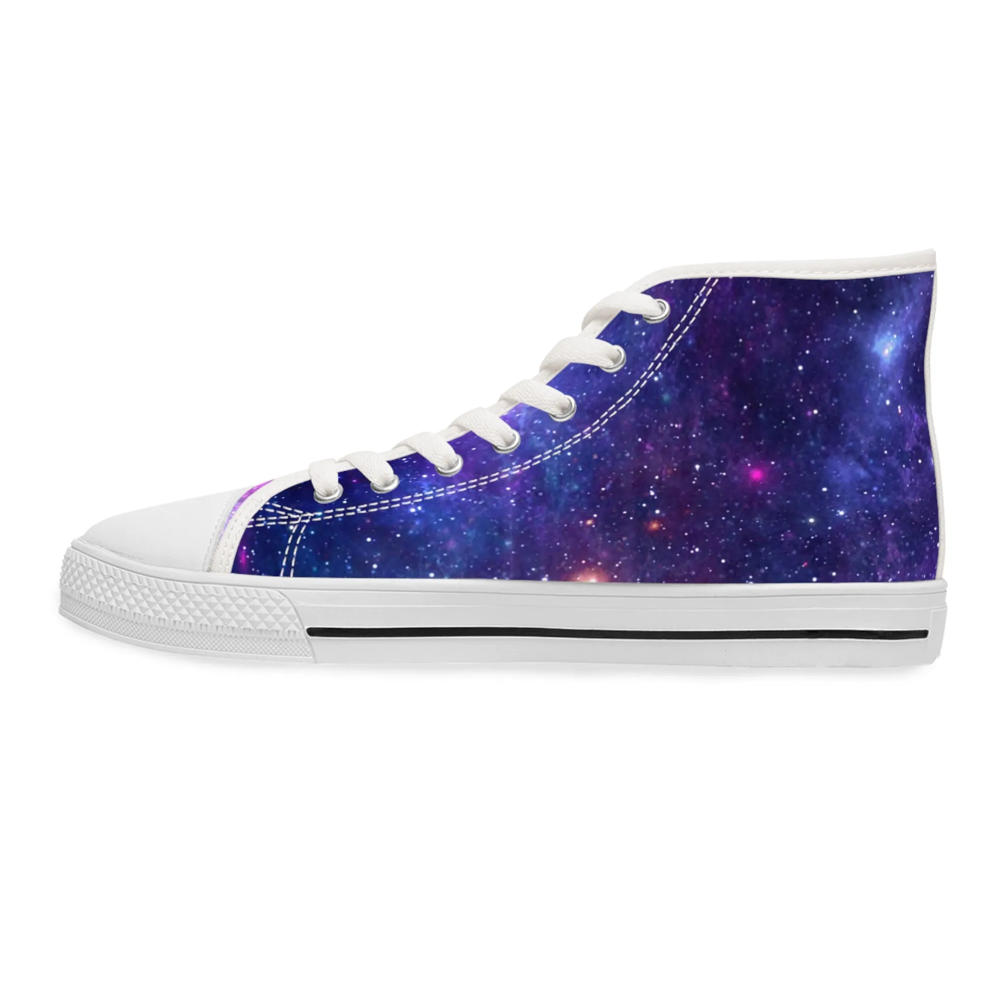 Purple Beyond the Stars Outer Space Out of this World Women's High Top Sneakers
