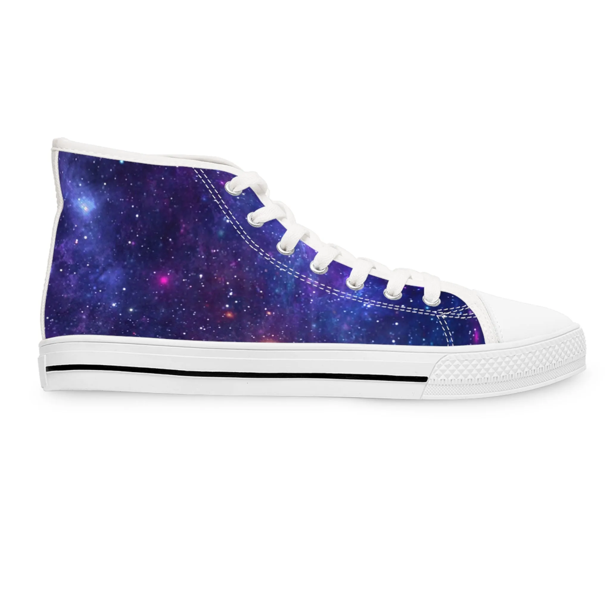 Purple Beyond the Stars Outer Space Out of this World Women's High Top Sneakers