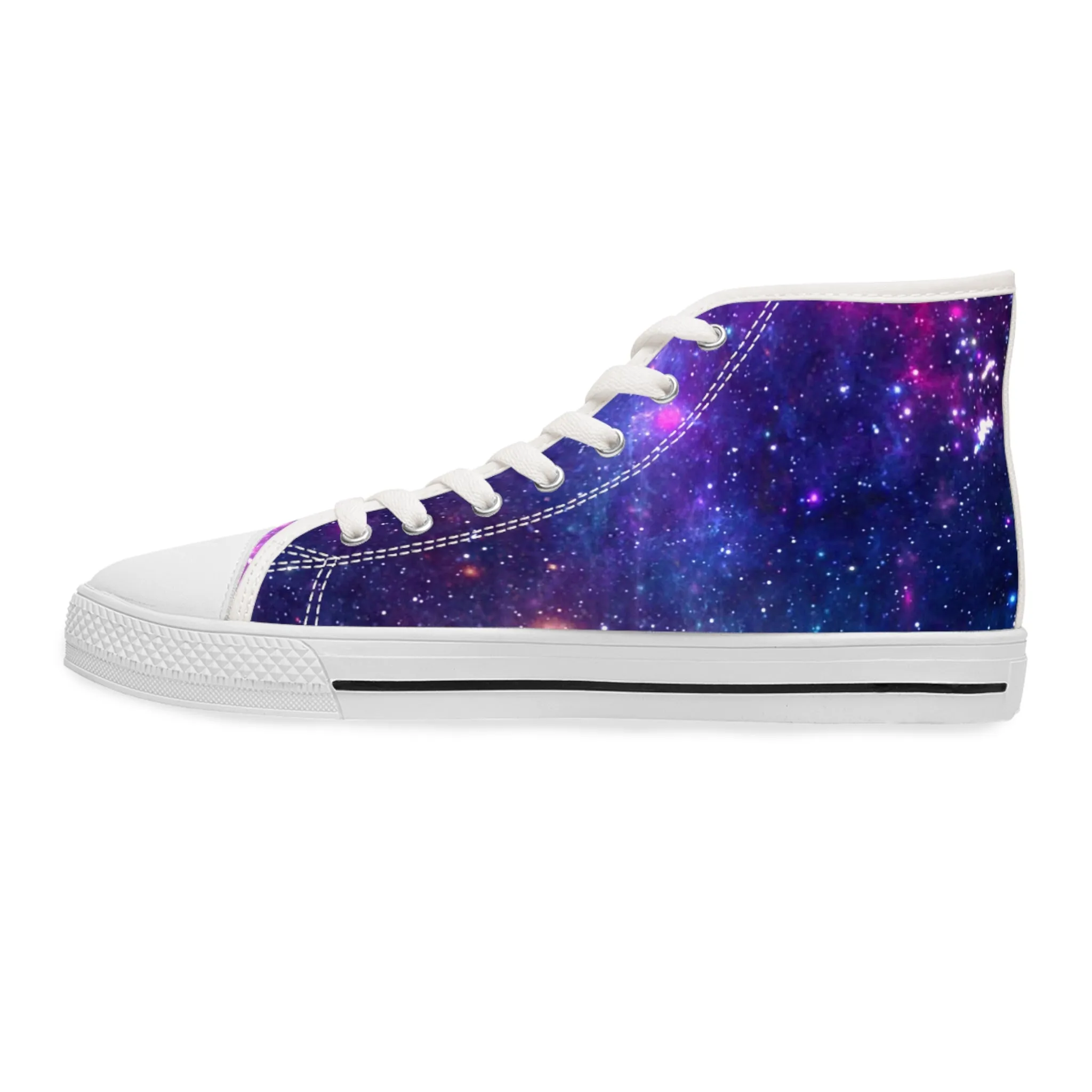 Purple Beyond the Stars Outer Space Out of this World Women's High Top Sneakers